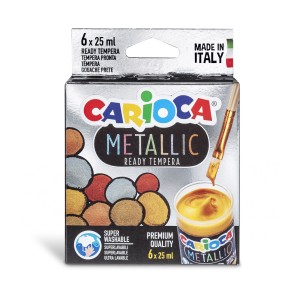CULORI TEMPERA 6C METALLIC 25 ML CARIOCA KO026