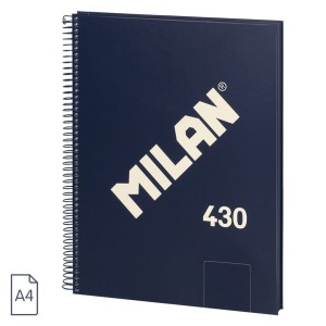 CAIET A4 80 FILE VELIN SPIRA MILAN ALBASTRU 430 57141E80B