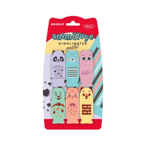 MARKER EVIDENTIATOR MINI PASTEL ANIMALUTE SET 6 DACO MK408/6P