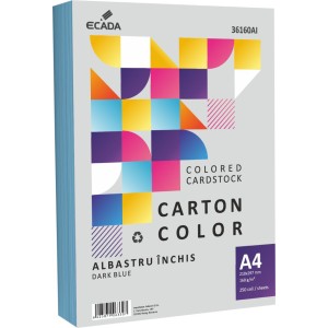 CARTON COLOR 160G/MP A4 250 COLI ECADA ALBASTRU INCHIS 36160AI
