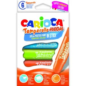 CULORI TEMPERA SOLIDA 6C NEON CARIOCA 42675