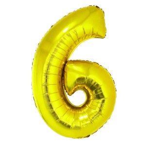 BALON FOLIE CIFRA 6 AURIU 100 CM DACO BL1006AU