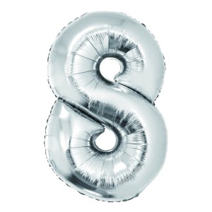 BALON FOLIE CIFRA 8 ARGINTIU 100 CM DACO BL1008AG