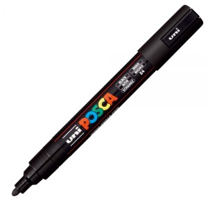 MARKER ACRILIC POSCA PC-5M NEGRU 24