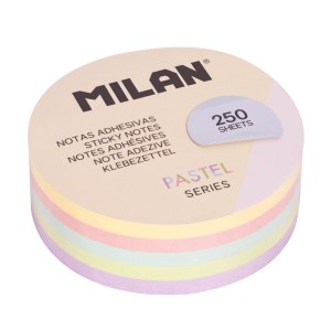 BLOC NOTES ADEZIV ROTUND 67MM ASORTAT PASTEL MILAN 41671P250