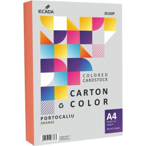 CARTON COLOR 160G/MP A4 250 COLI ECADA PORTOCALIU 36160P