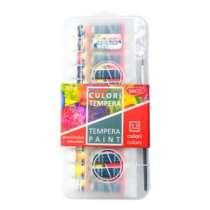 CULORI TEMPERA 12C CUTIE PLASTIC DACO CU113