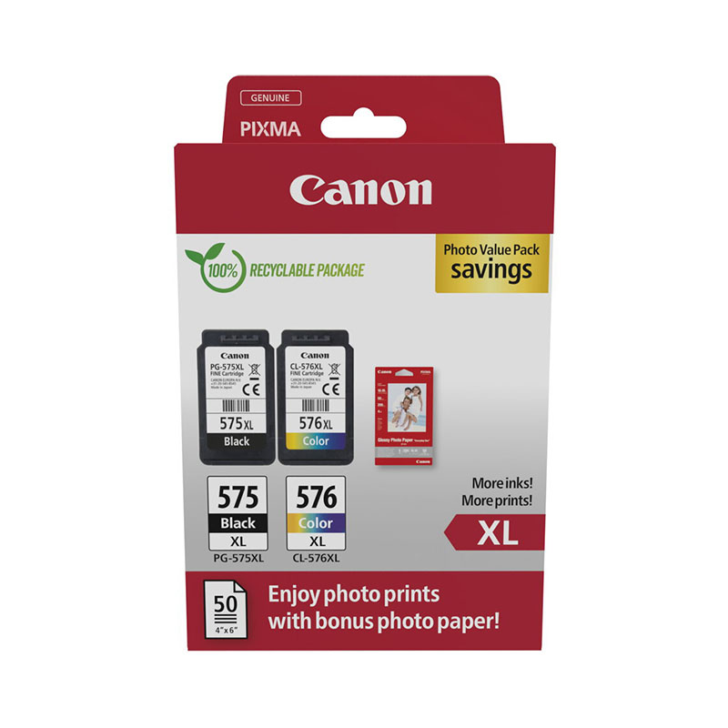 Cartuș Cerneală Compatibil Canon OEM 1xPG-575XL, 1xCL-576XL, Photo Paper