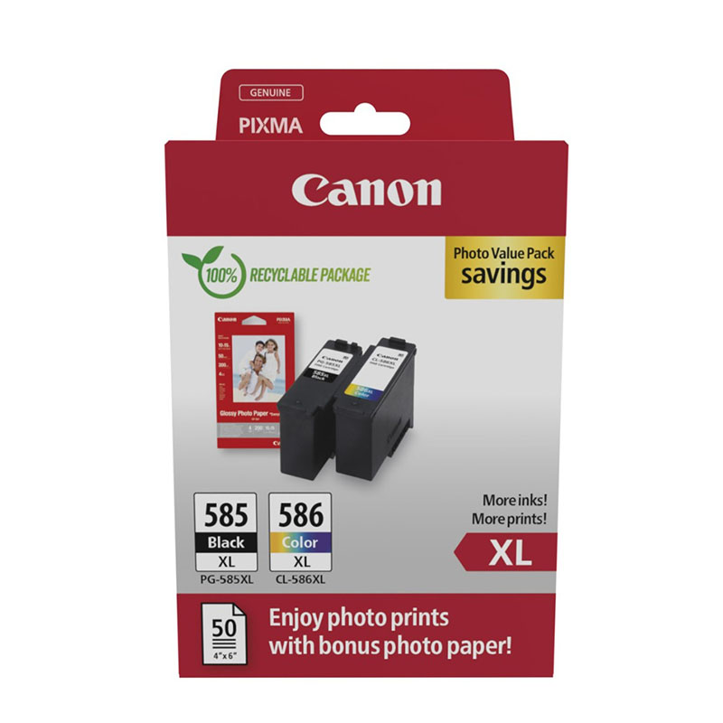 Cartuș Cerneală Compatibil Canon OEM 1xPG-585XL, 1xCL-586XL, Photo Paper
