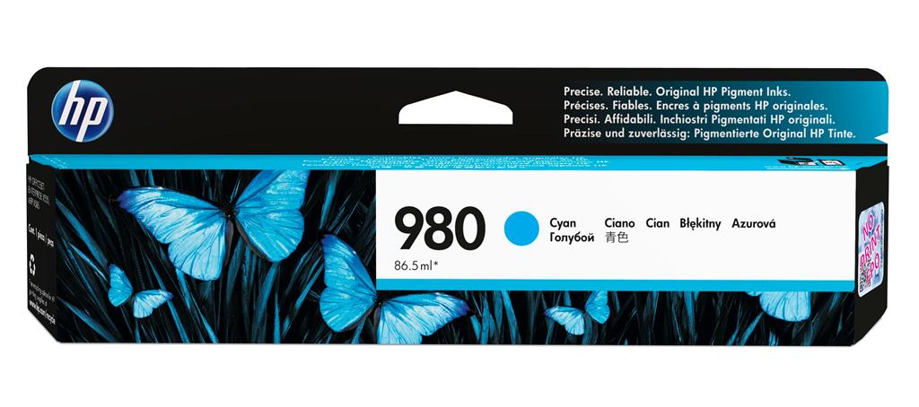 Cartus Cerneala Original HP Cyan, nr.980, pentru Office Jet X555dn|555xh|585dn|585f|585z, 6.6k, incl.TV 1.2incl.TV "D8J07A"