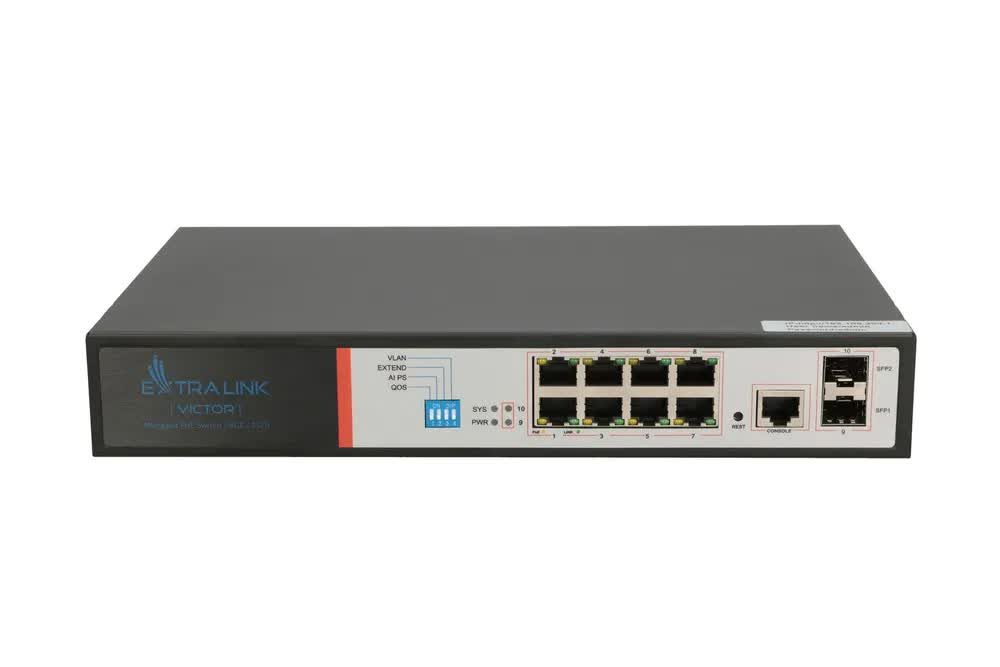 Extralink VICTOR PoE Switch "EX.8222" (timbru verde 2 lei)