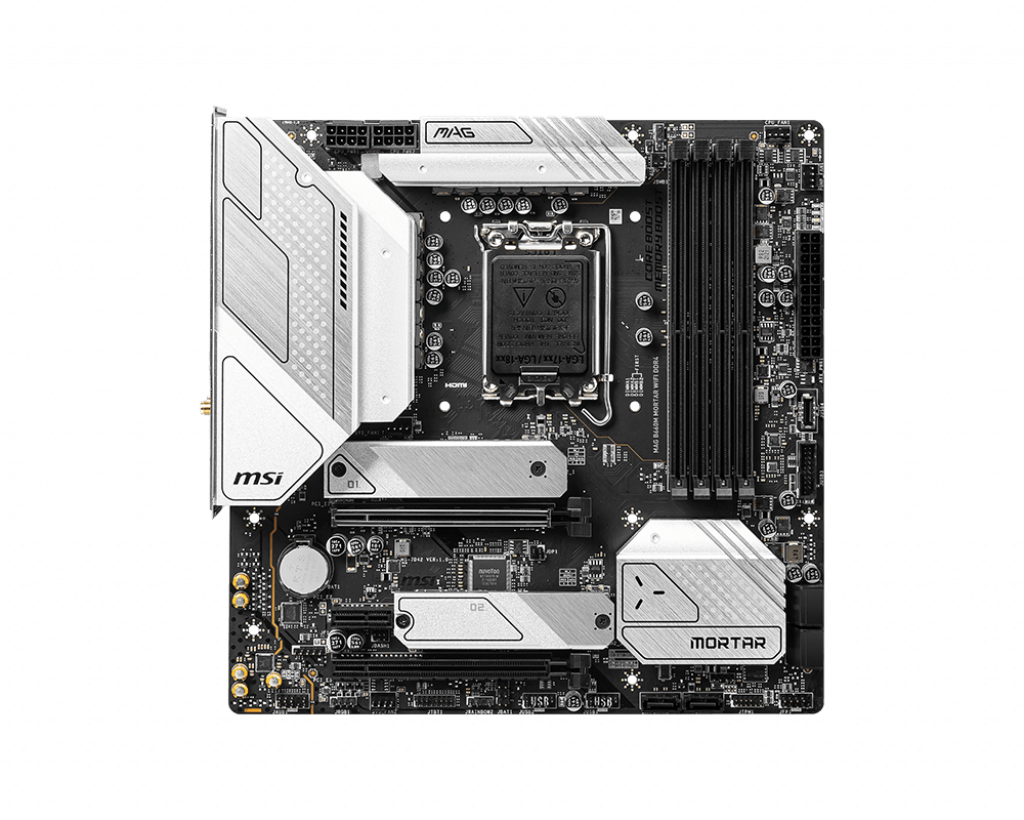 PLACA de BAZA MSI "MAG B660M MORTAR W", skt LGA 1700, mATX, Intel B660, 4 x DDR4, max. 128 GB, 4 x SATA, 2 x M.2, 7.1, "MAG B660M MORTAR W"