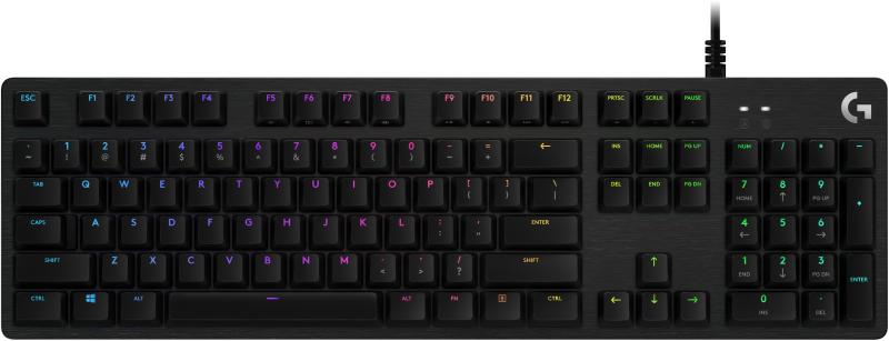 LOGITECH G512 CARBON LIGHTSYNC RGB Mechanical Gaming Keyboard with GX Red switches-CARBON-US INTL-USB-IN, "920-009370" (timbru verde 0.8 lei)