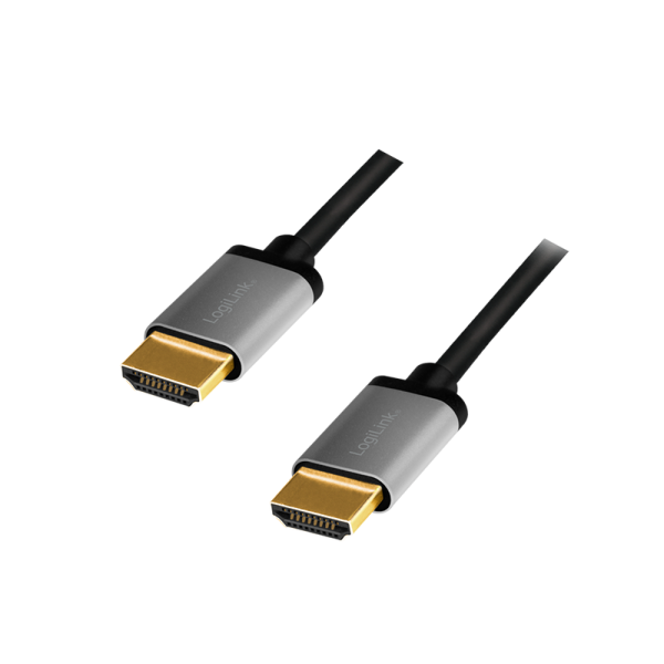 CABLU video LOGILINK, HDMI (T) la HDMI (T) 2.0, 2m, conectori auriti, rezolutie maxima 4K (3840 x 2160) la 60 Hz, aluminiu, triplu ecranaj, negru-gri, "CHA0101" (timbru verde 0.18 lei)