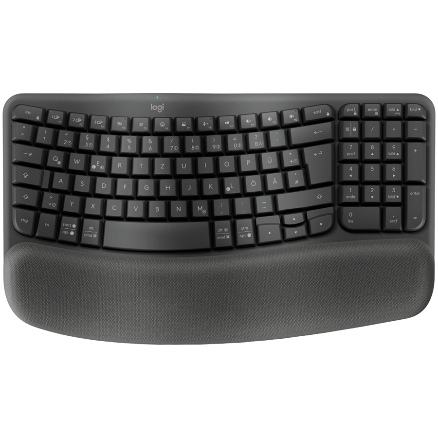 LOGITECH Wave Bluetooth ergonomic keyboard - GRAPHITE - US INTL - B2B "920-012334" (timbru verde 0.8 lei)