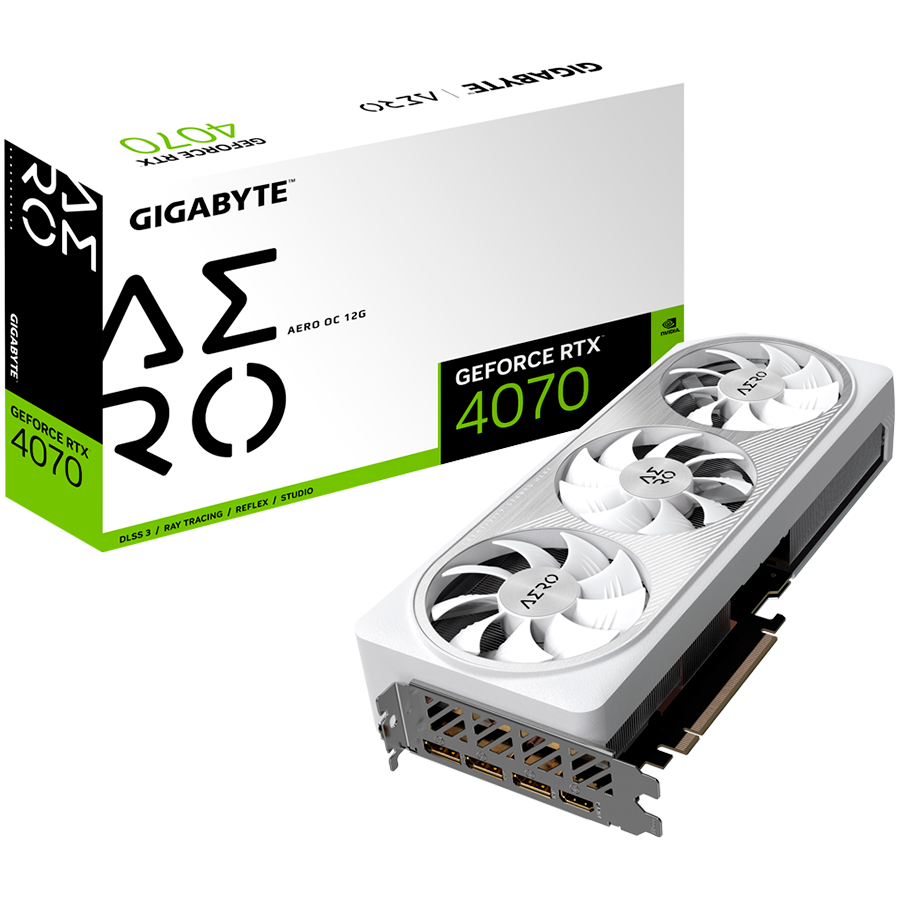 GIGABYTE Video Card NVIDIA GeForce RTX 4070 AERO OC 12GB, GDDR6X 12GB/192bit, PCI-E 4.0, 1x HDMI, 3x DP, Retail "GV-N4070AERO OC-12GD"