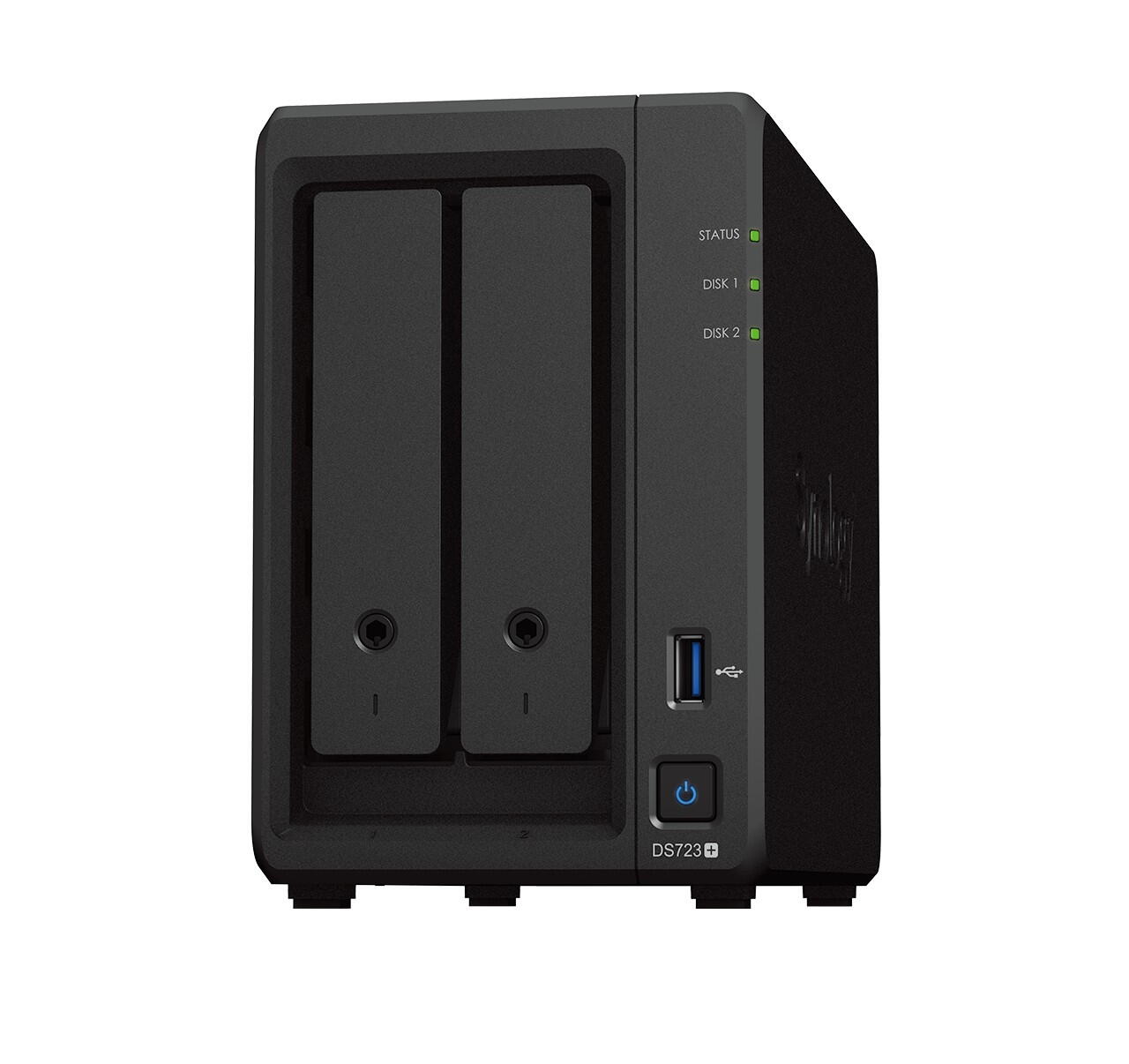 SYNOLOGY 2-Bay Diskstation Ryzen R1600 2GB DDR4 ECC SODIMM "DS723+" (timbru verde 0.8 lei)
