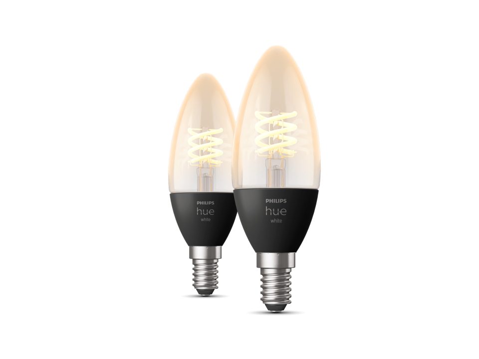 SET 2 becuri smart LED Philips, soclu GU10, putere 4.5W, forma lumanare, lumina alb calda, alimentare 220 - 240 V, "000008719514302211" (timbru verde 0.9 lei)