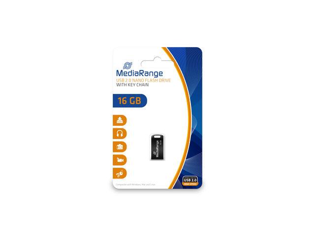 MediaRange USB 2.0 nano flash drive, 16GB "MR921" (timbru verde 0.03 lei)