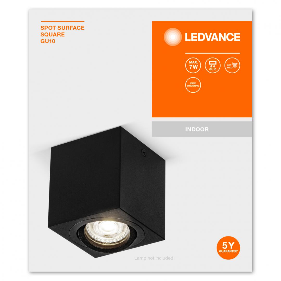 SPOT SURFACE SQUARE BK GU10 LEDV "000004058075758681" (timbru verde 0.8 lei)