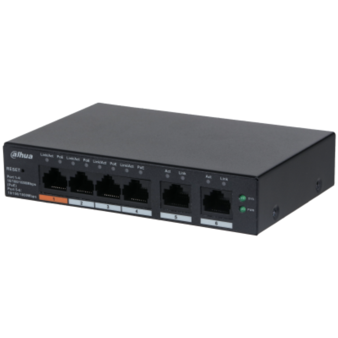 DAHUA SWITCH 6P MNG GB 4POE "CS4006-4GT-60" (timbru verde 2 lei)