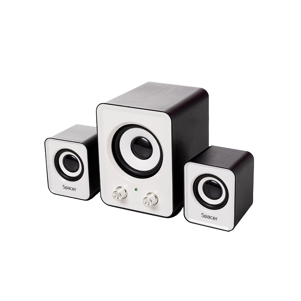 BOXE SPACER 2.1, RMS: 11W (2 x 3W + 5W), control volum, USB power, black & white, "SPB-807" (timbru verde 2.00 lei)
