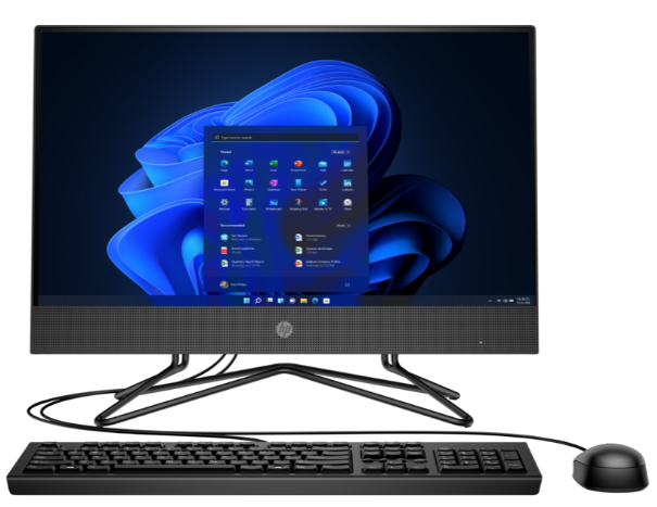 DESKTOP HP, "200 G4" All-in-one, 21.5 inch, CPU i5-10210U, Intel UHD Graphics 620, memorie 8 GB, HDD 1 TB, unitate optica, tastatura si mouse, Windows 10 Pro, "9US67EA#ABB" (timbru verde 10 lei)