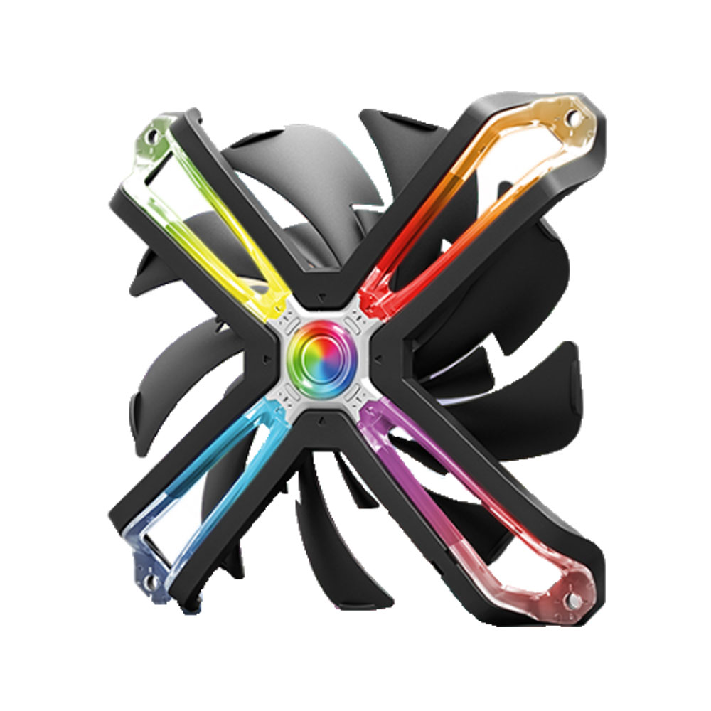 Ventilator Zalman "SF120", 120mm, 1500 RPM, FDB bearing, 54 cfm, RGB, 3-pin, 4-pin PWM, negru, "ZM-SF120" (timbru verde 0.18lei)