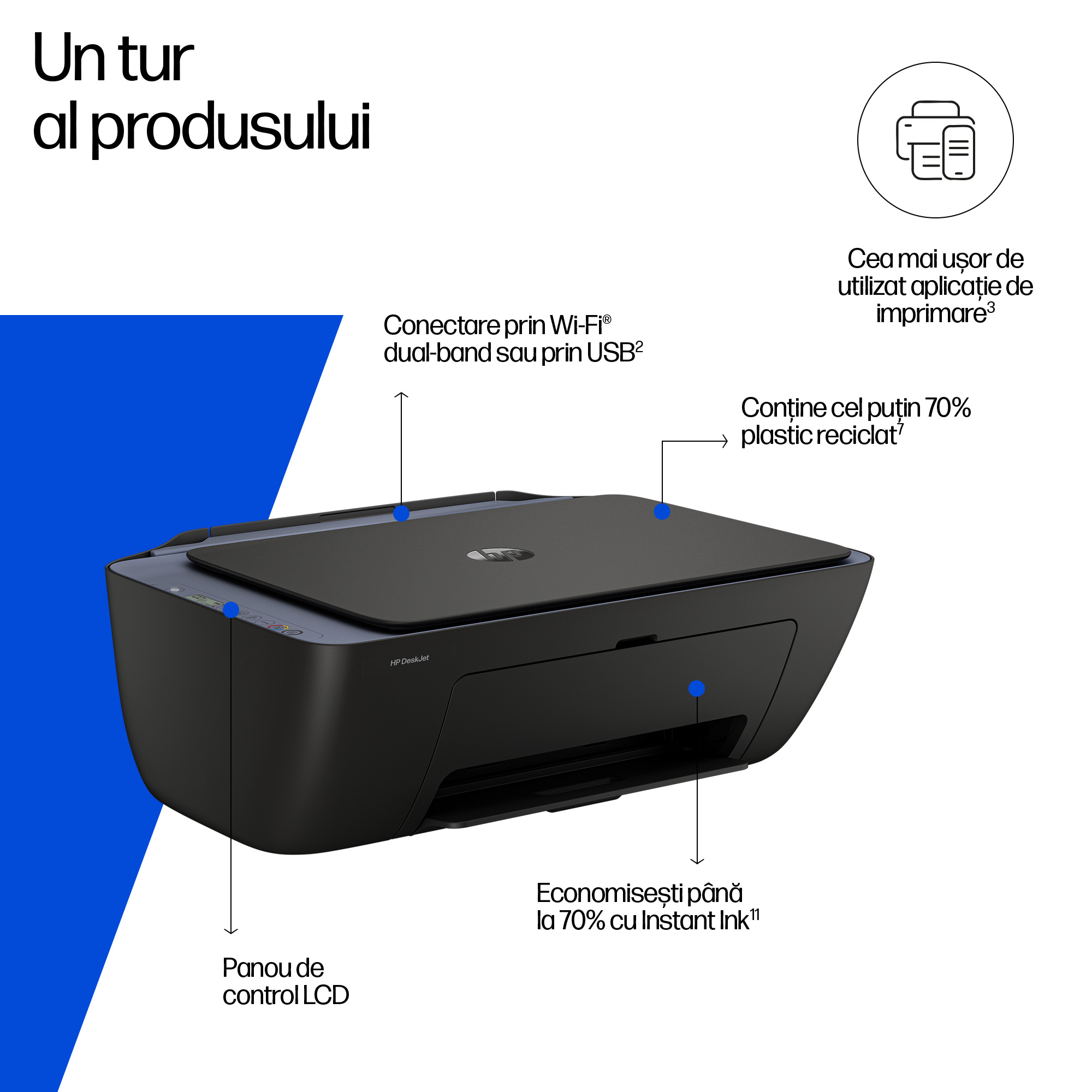 Multifunctional InkJet Color HP, DESKJET 2921, A4, Functii: Impr.|Scan.|Cop., Vit.Print. 7.5ppm, Conectivitate:USB|WIFI, Black, , Duplex:Nu, ADF:Nu(incl.TV 8lei) "A24HWB" - imagine 4