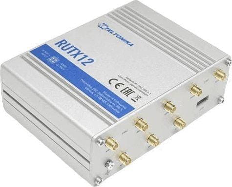 ROUTER LTE Teltonika "RUTX12", 1 x WAN port 10/100/1000 Mbps, 4 x LAN port 10/100/1000 Mbps, Wi-Fi 802.11b/g/n/ac, Bluetooth 4.0, 2 x 4G (LTE) Cat 6 viteza max. 300 Mbps, 3G 42 Mbps, 2G 236.8 kbps "RUTX12000000" (timbru verde 0.8 lei)