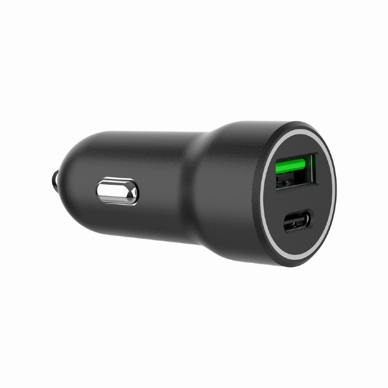 ALIMENTATOR auto GEMBIRD, 1 x USB-A QC max 18W + 1 x USB-C PD max 20W, pt. bricheta auto, black, "TA-UC-A2PDQC20-CAR-01" (timbru verde 0.18 lei)