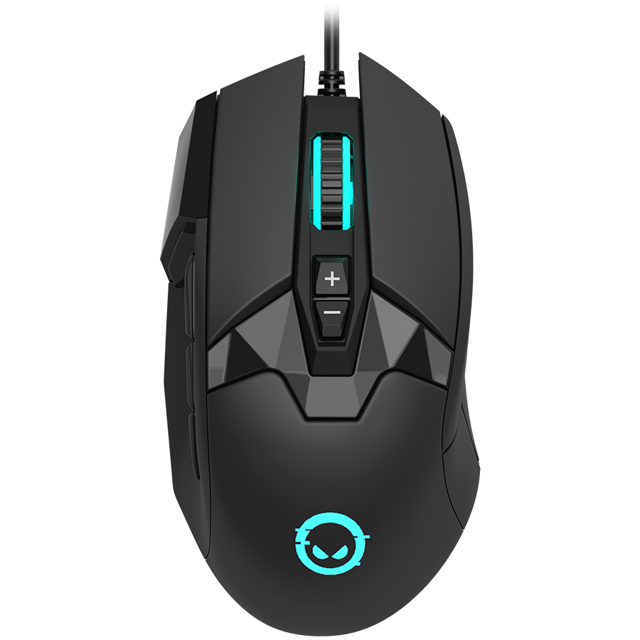 LORGAR Stricter 579, gaming mouse, 9 programmable buttons, Pixart PMW3336 sensor, 2 switches, built-in display, 1.8m, RGB "LRG-GMS579" (timbru verde 0.18 lei)