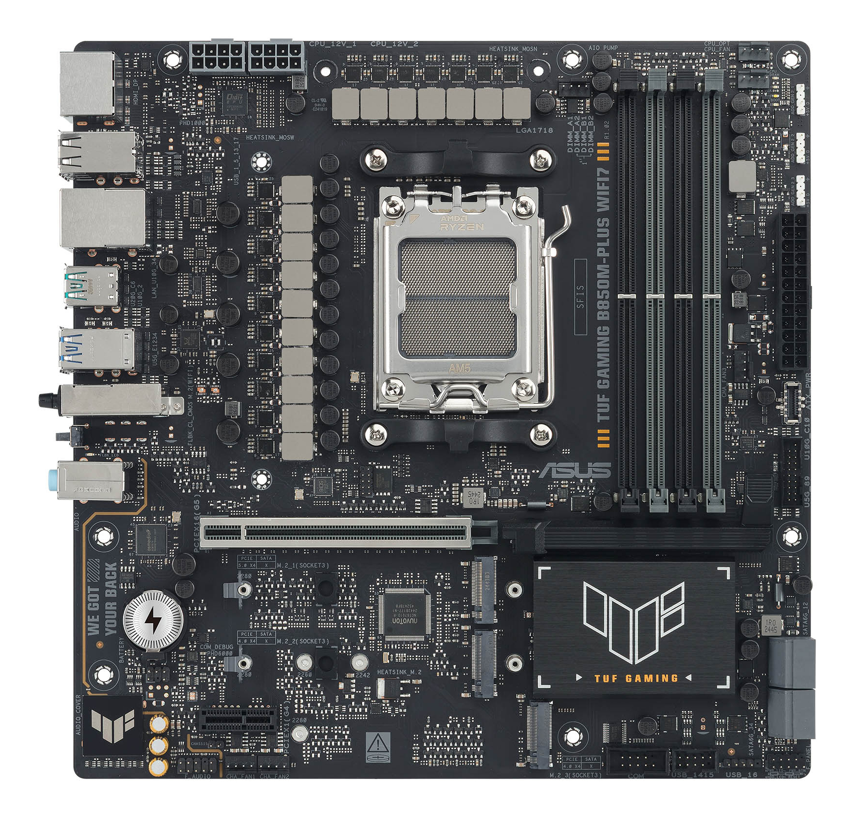 Placa de baza ASUS TUF GAMING B850M-PLUS WIFI7, AMD B850, AM5, DDR5, mATX "90MB1MU0-M0EAY0" - imagine 9