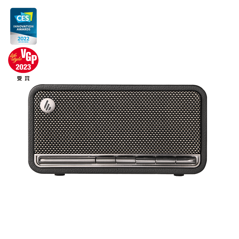 BOXE EDIFIER portabile bluetooth,RMS: 20W (10W+10W), BT 5.0, AUX, microSD, USB, built-in Li-ion pana la 10h (2600mAh),retro design (vintage radio 1960s),MDF,black, "MP230-BK" (timbru verde 0.80 lei)