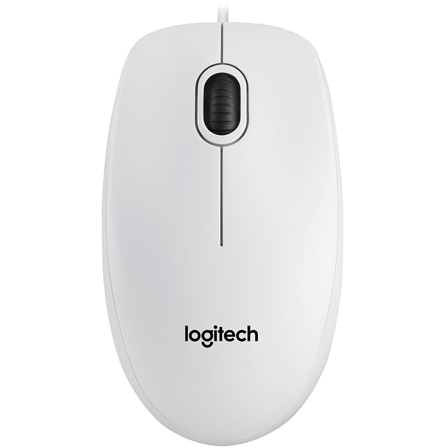 MOUSE LOGITECH, "B100", PC sau NB, cu fir, USB, optic, 800 dpi, butoane/scroll 3/1, , alb, "910-003360" (timbru verde 0.18 lei)