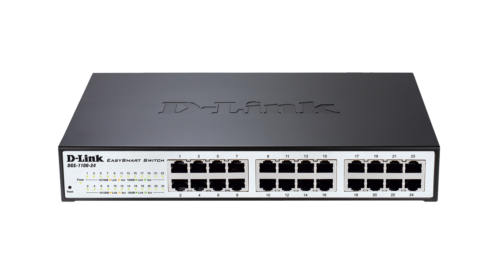 SWITCH PoE D-LINK Smart 24 porturi Gigabit (12 PoE), IEEE 802.3af/at, carcasa metalica, rackabil, "DGS-1100-24P" (timbru verde 2 lei)