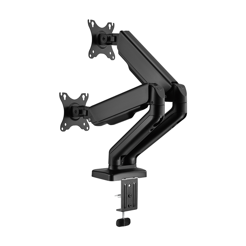 SUPORT de birou LOGILINK, pt 2 TV/monitor plat, curbat, diag. max 32 inch, rotatie, inclinare, pivotare, verticala, max 9 Kg x 2, negru, "BP0177"