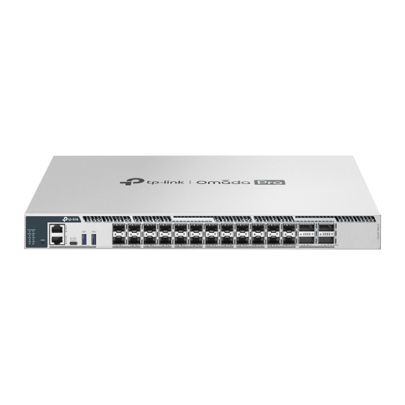 SWITCH TP-Link cu management L3, Omada Pro 24-Port 25G Stackable cu 4-Port 100G QSFP28 L3 Managed Aggregation/Core Switch "S7500-24Y4C" (timbru verde 2 lei)