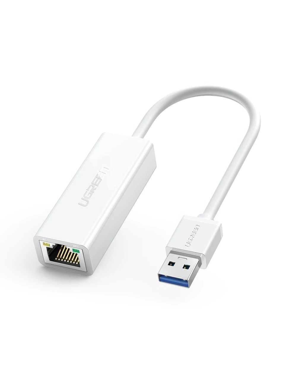 ADAPTOR RETEA Ugreen, "CR111" USB to RJ-45 Gigabit LAN Adapter, LED, alb "20255" (timbru verde 0.18 lei) - 6957303822553