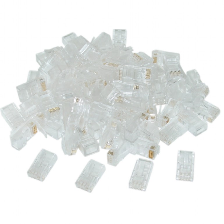 MUFA RJ-45 GEMBIRD pt. cablu UTP, Cat6, RJ-45 (T), plastic, 100 buc, "LC-8P8C-002/100"