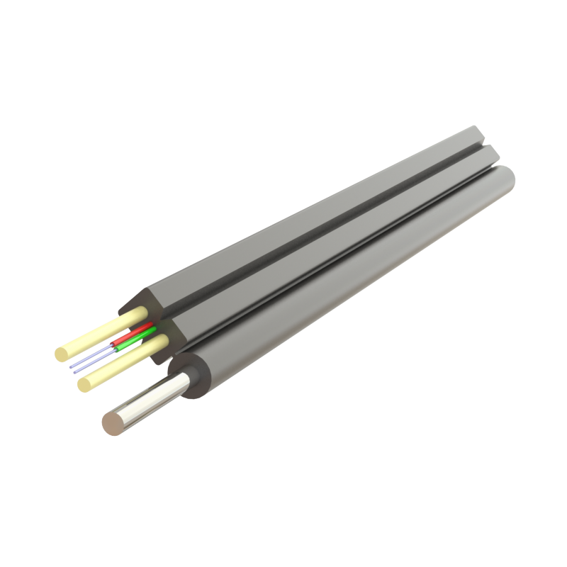 Cablu fibra optica 2 fibre flat drop SM, 600N, cu sufa, intarziere la flacara, protectie apa, LSZH, int/ext - SAMM "002F-U-(ZN-2P)HT-1x2-A2"