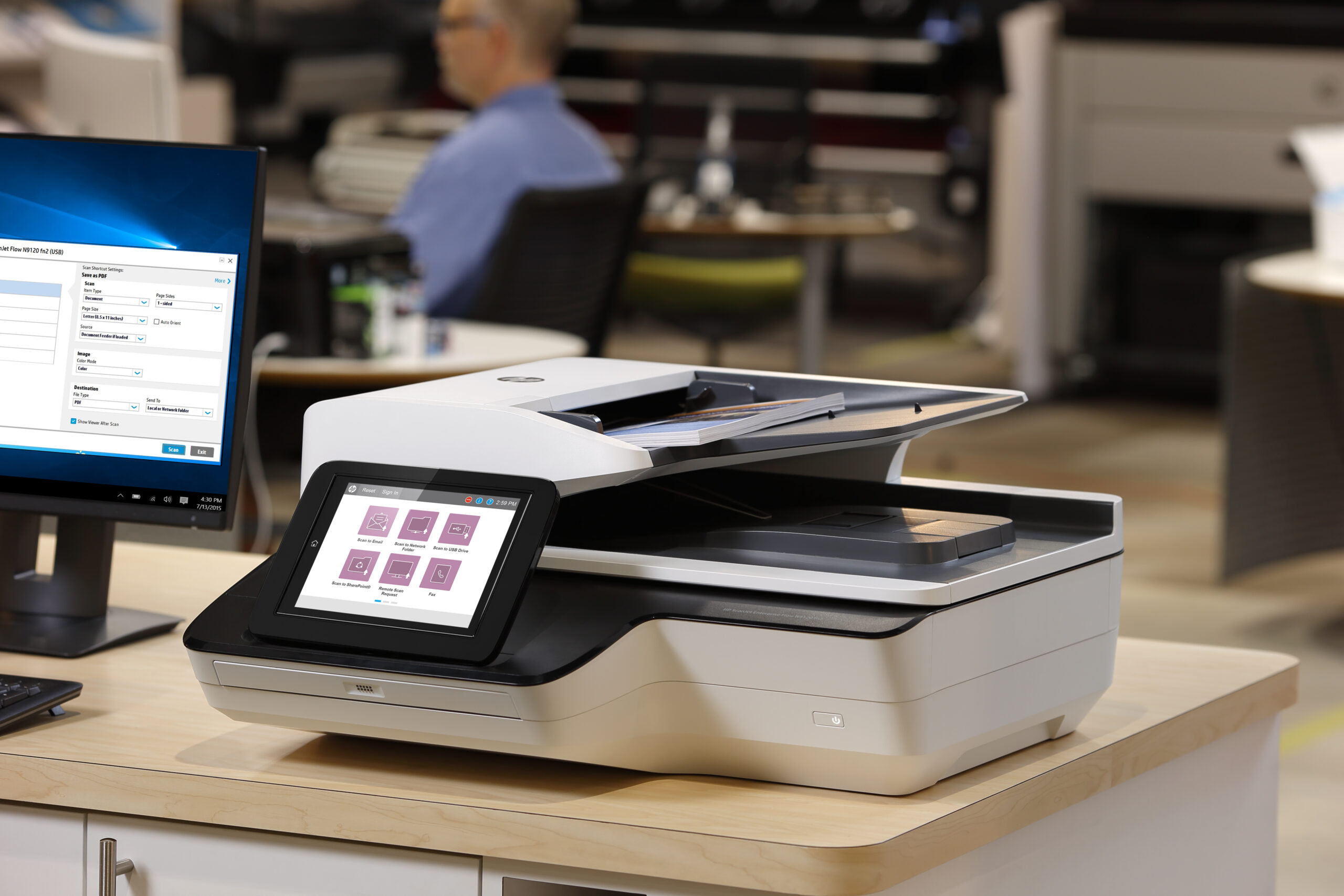 Scanner CCD|CIS Duplex N9120, A3, Viteza de scanare duplex: 240 ipm, Optiuni: OCR|Email|Folder re?ea|USB|FTP|Fax, Conectivitate:USB|RET, Scanare ambele fete:Da, ADF:200coli "L2763A" - imagine 5