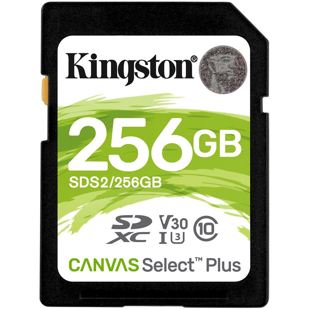 CARD SD KINGSTON, 256 GB, SDXC, clasa 10, standard UHS-I U3, "SDS2/256GB" (timbru verde 0.03 lei)