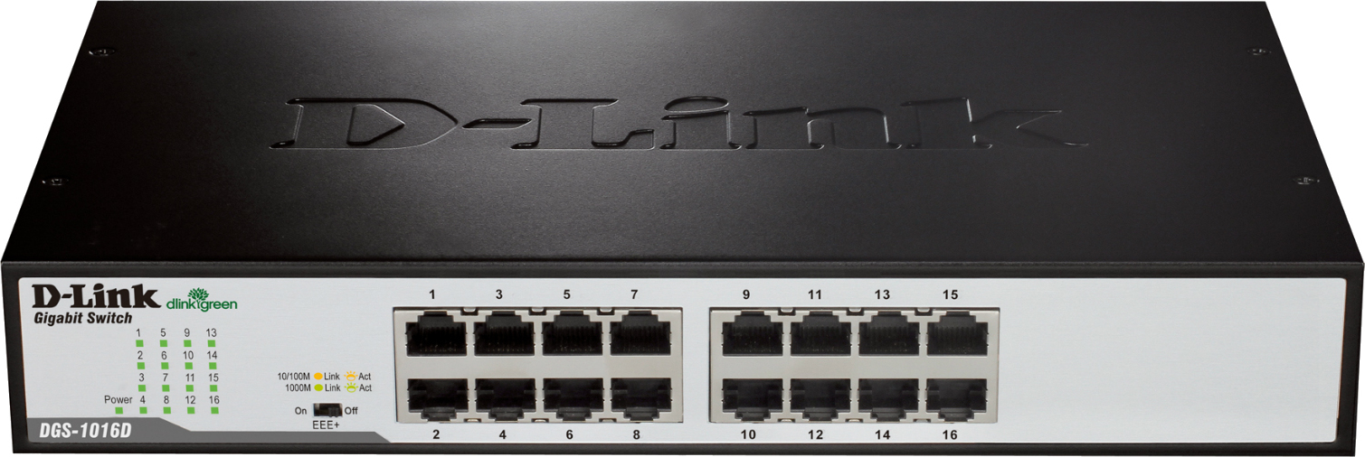 SWITCH D-LINK 16 porturi Gigabit. carcasa metalica, "DGS-1016D" (timbru verde 2 lei)