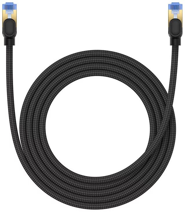 PATCH CORD UTP Baseus Cat7, fire din cupru, round cable, viteza maxima 10 Gbps, PVC, 2m, negru "B0013320B111-03" (timbru verde 0.08 lei) - 6932172646592