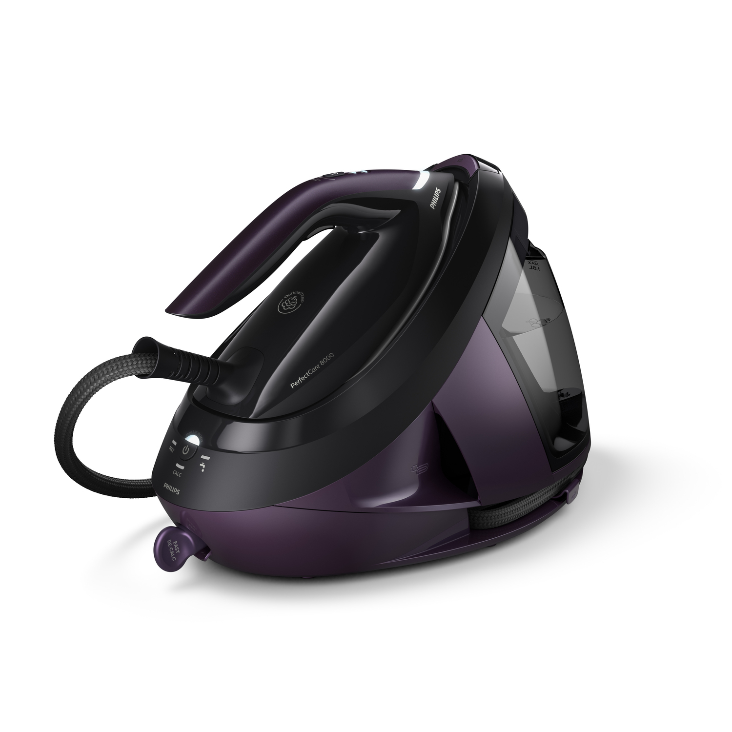 Fier de calcat Statie de calcat PHILIPS PerfectCare 8000 Series PSG8160/30, 2700W, 700g/min, 1.8l, Negru-Mov "PSG8160/30" (timbru verde 2 lei)