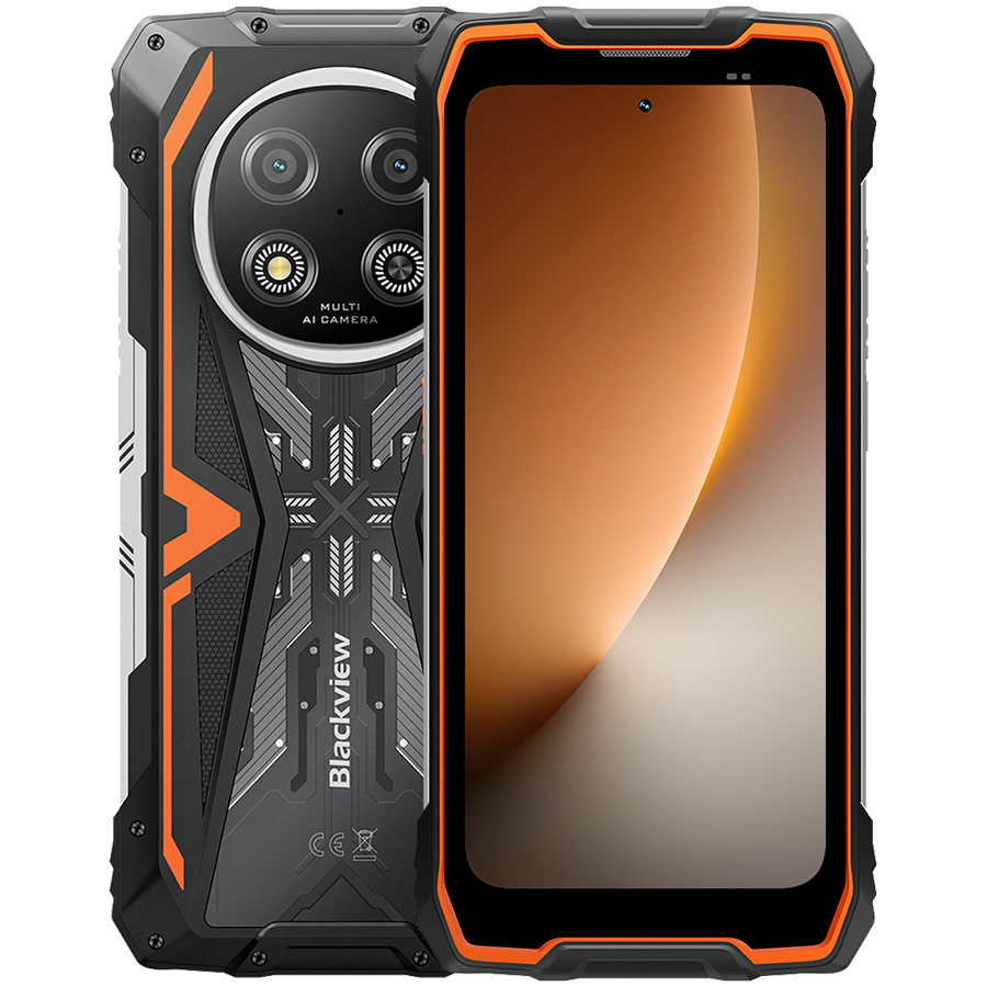 Blackview ROCK 2 5G 6.67-inch HD+ 1640x720 120Hz 12+256GB Unosoc T8100 Octa-Core 2.2GHz 13MP Front 16MP Rear NFC FG MIL-STD-810H 15000mAh Fingerprint Android 16 Orange "BVROCK2_O12_EU" (timbru verde 0.45 lei)