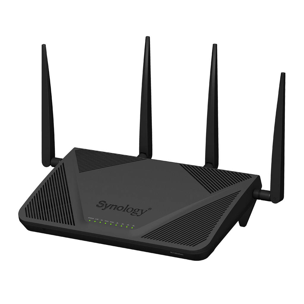 ROUTER SYNOLOGY , wireless, 2600 Mbps, port LAN 10/100/1000 x 4, port WAN 10/100/1000 x 3, antena interna x 4, "RT2600ac" (timbru verde 0.8 lei)