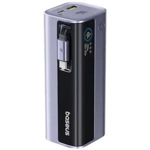 POWER BANK Baseus EnerGeek GR11, 10000mAh, 100W, 2 x USB Type-C, 1 x USB, cablu integrat USB Type-C, display, gri, "E0027A01" (timbru verde 0.98 lei) - 6932172691752