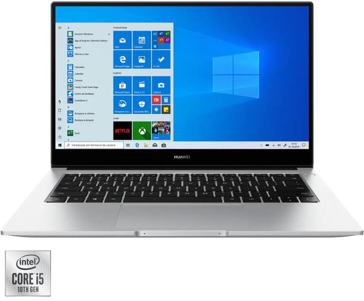 Huawei MateBook D14 2021 Silver I5 10 8+512G UMA Windows Home Sliver "53012HWR" ((timbru verde 3.5 lei)